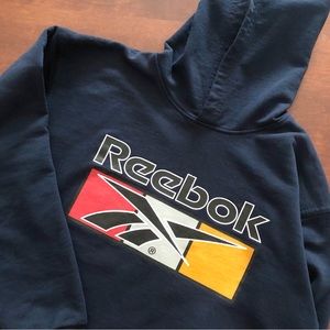 Vintage Reebok Navy Logo Hoodie